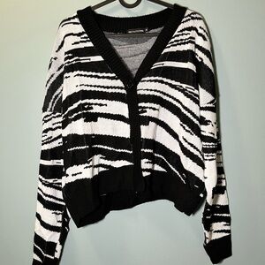 black and white cardigan